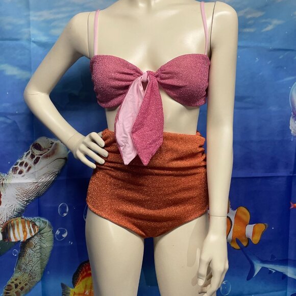 CHIO Di Stefania D 2PC METALLIC KNIT SWIMSUIT - Picture 1 of 6